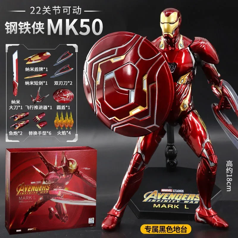 marvel-avengers-alliance-iron-man-action-bonecas-articulacao-comemorativa-movel-mk21-mk3-mk85-mk42-crianca-bi-10-°-aniversario-19cm