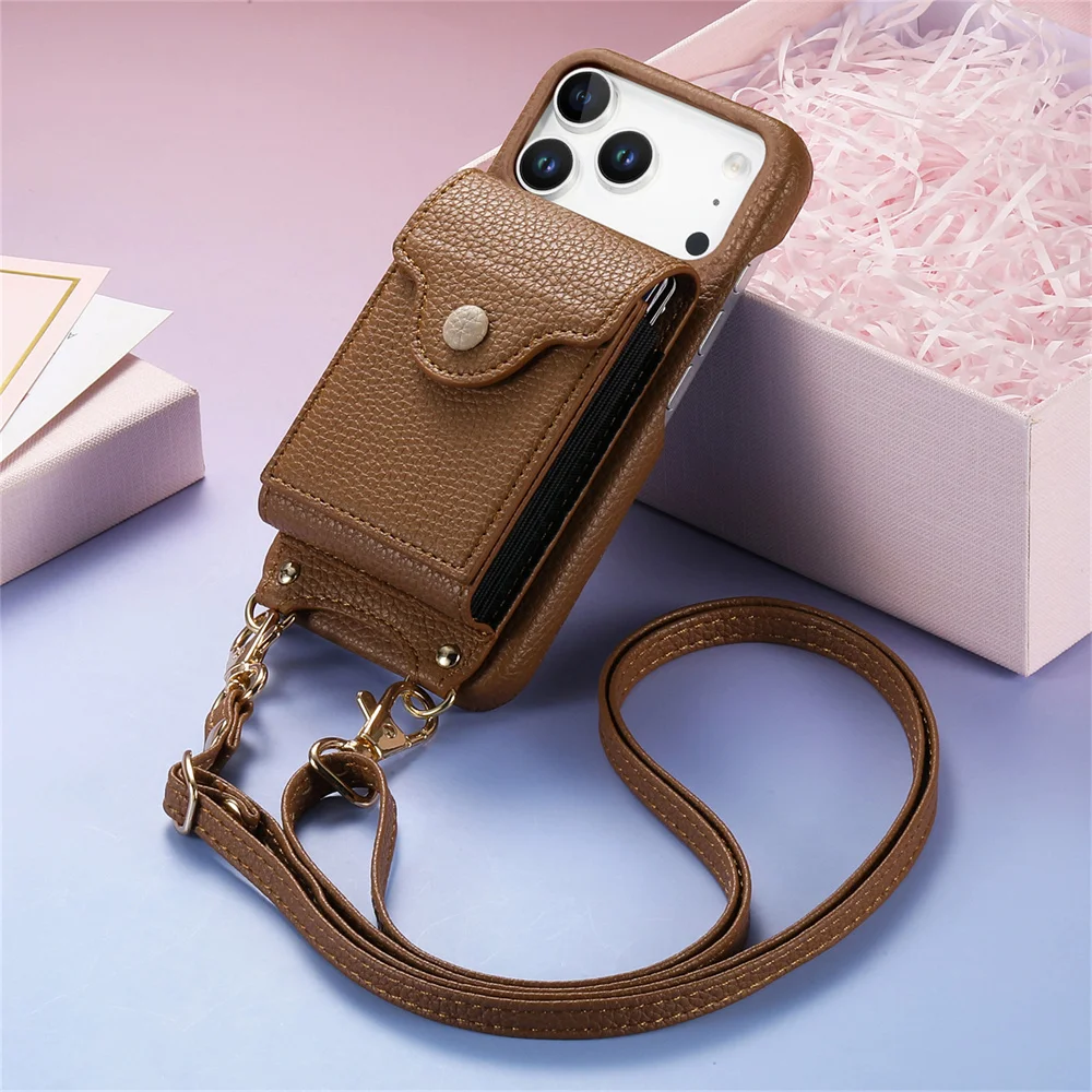 Sleek Crossbody Leather Purse with Mirror and Phone Case Wallet