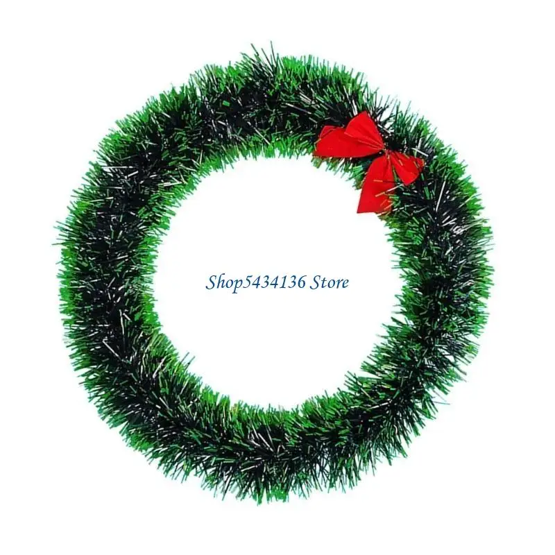 H7ED Weihnachtsbaumfolie -Bänder Ornamente weißes grünes Lametta -Kranz -Hochzeitsdekoration – Detail 7