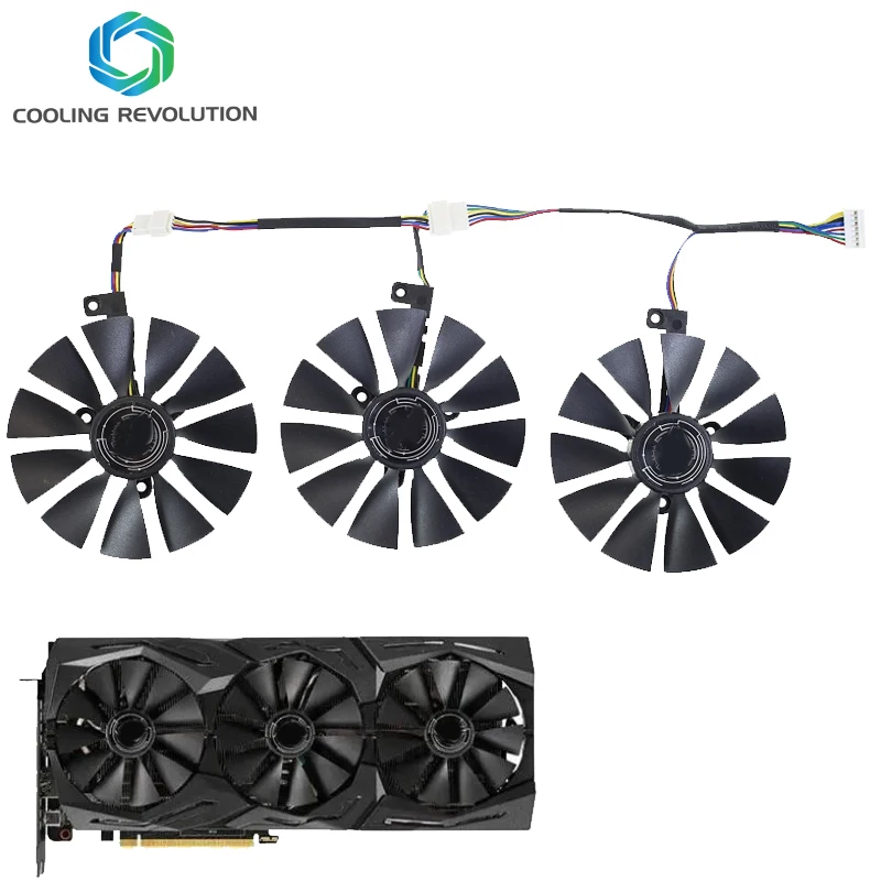 Ventilador de Refrigeração para Asus Rog Strix Rog Strix Rtx2060 2060s 2070 Gaming Fdc10u12s9-c Fdc10h12s9c 87 mm