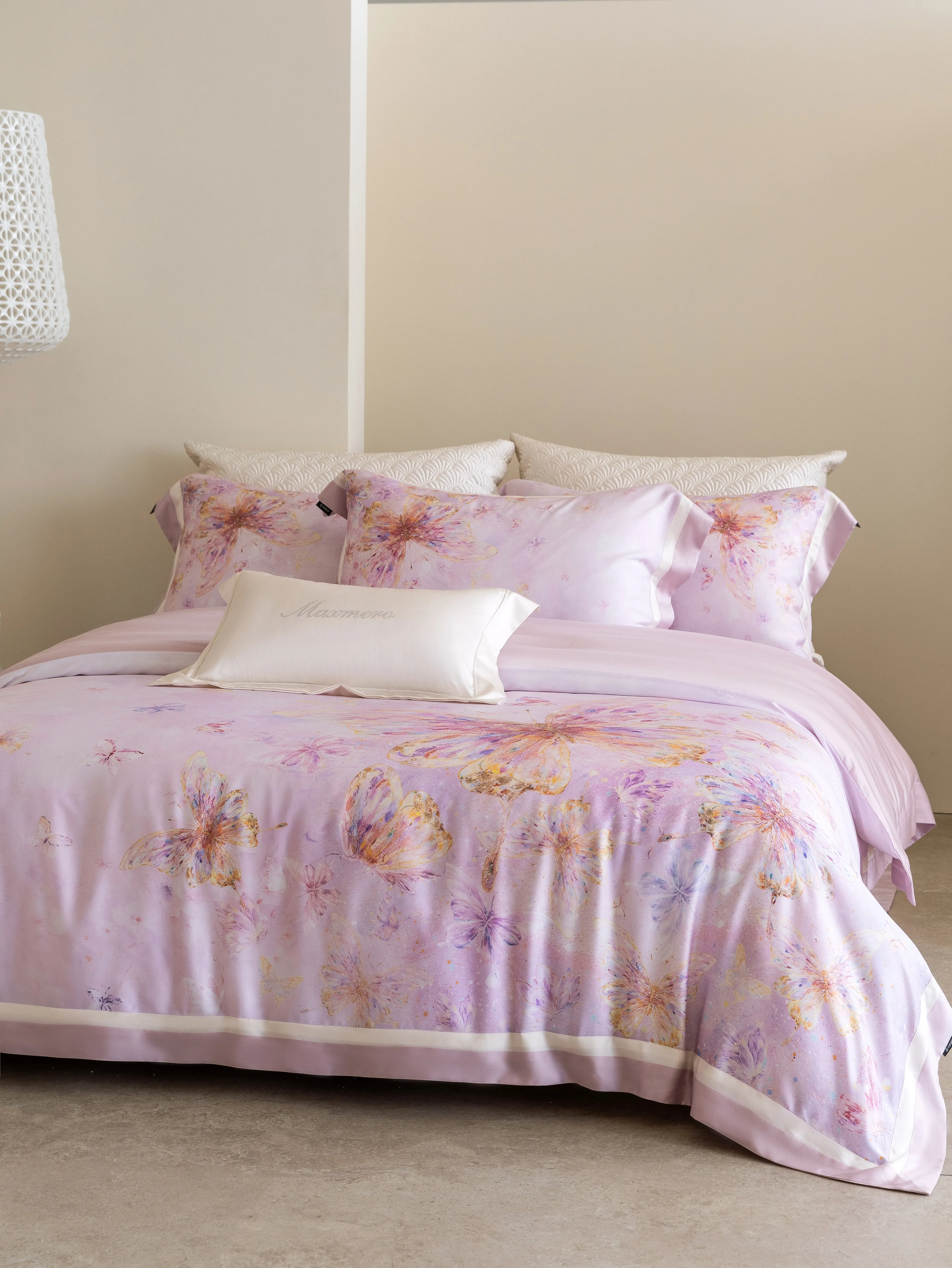 100% Australian Cotton Pink Butterfly Floral Bedding Set Luxury Silky Soft Duvet Cover 4Pcs Bedding Linens King Queen Full Size 2