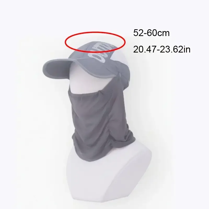 UV Protection Hat with Ice Silk Face Cover Breathable Quick-Drying Hat Adjustable Outdoor Hiking Fishing Cycling Baseball Cap