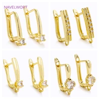 18K Gold Plated Brass Anti-Allergy Earring Hooks Clasps Shvenzy Ear Wire Earring Hook For DIY Earring Jewelry Making Fittings 1