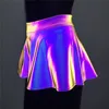 Holographic Women Mini Skirt Reflective Streetwear Nightclub Festival Rave Party Female Short Pleated Skirts Falda Mujer 3