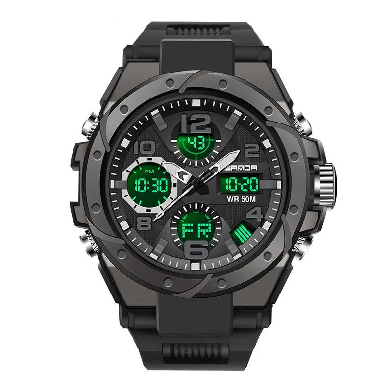 

Luminous Waterproof Men's Electronic Watch Resin Strap Outdoor Multi-functional Sports Fashion Electronic Watches For Men's
