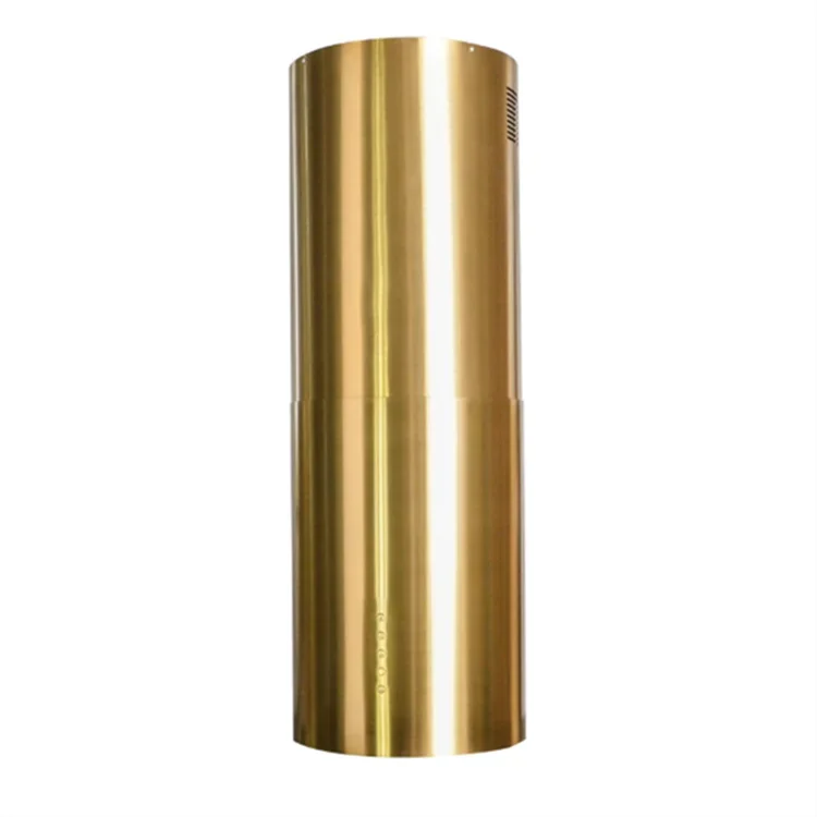 Island Hood Cylindrical Gold,Ceiling Hood Top Suction Mute Ventilation,Stainless Steel Commercial Open Kitchen