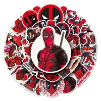 50pcs The Avengers Deadpool Cartoon Stickers Cool Super Hero Anime Decals DIY Phone Laptop Skateboard Sticker Decor Toys 2