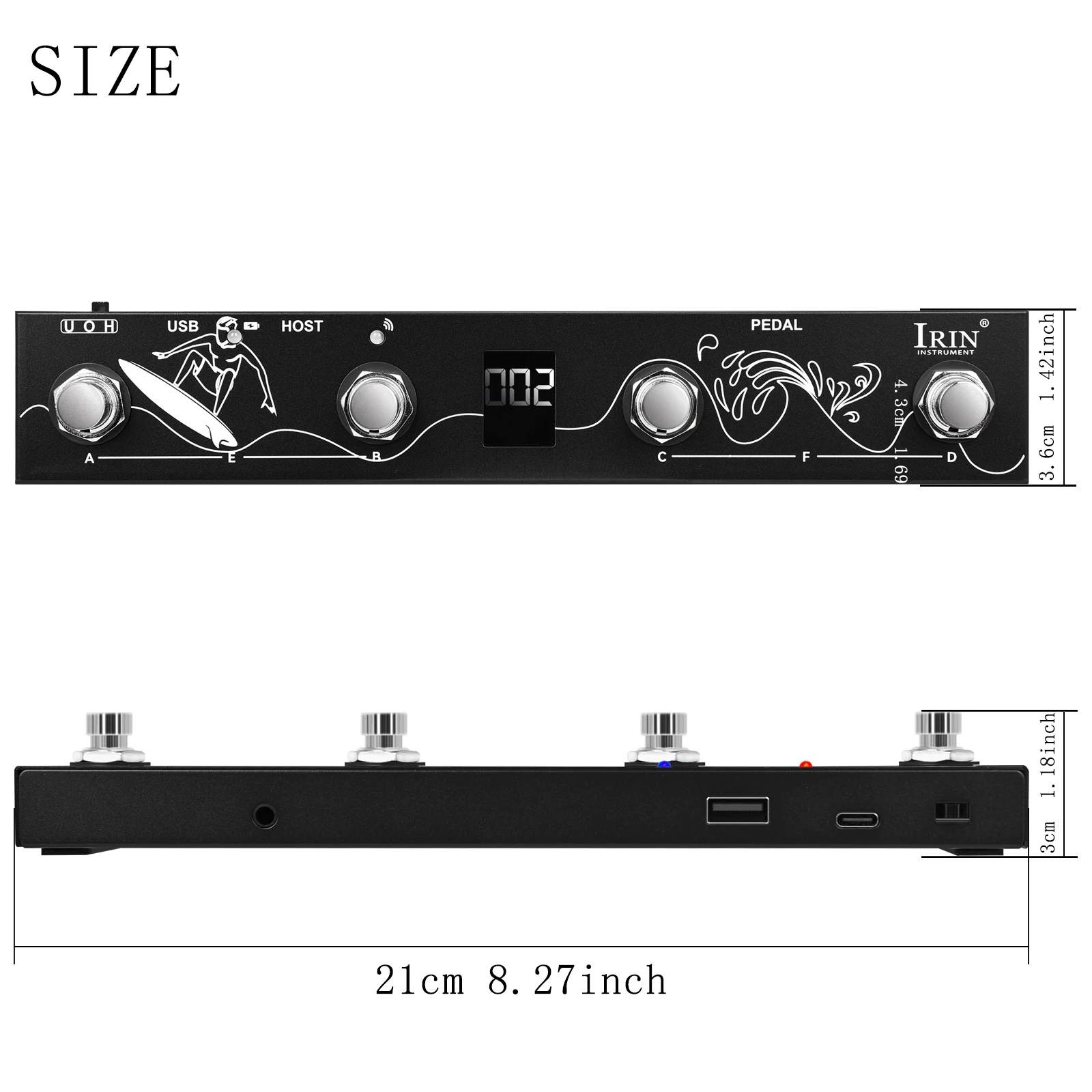 IRIN CHOCOLATE plus Wireless Bluetooth MIDI Pedal Controller Portable Footswitch with App Control Compatible with Windows