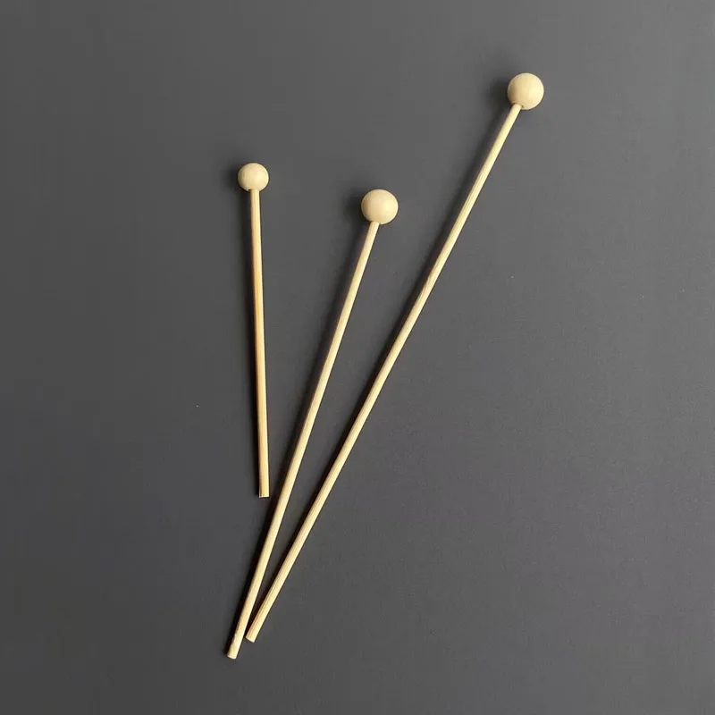 Wooden Sticks for Rock Candy Wood Stir Stick with Ball Cupcake Swizzle Sticks Drink Stirrer for Party Decoration 500pcs