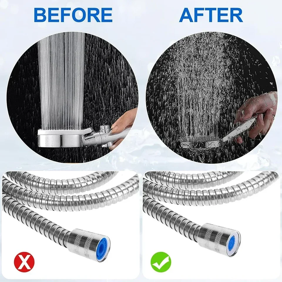 ASTER 7 stuks debietbegrenzers voor douchekop 1,5/1,8/2,0/2,5/3,0 GPM, douchestroomregelaar, waterbesparende adapter voor vaste douchekop en handdouche