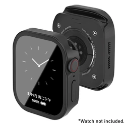 Premium Aluminum Alloy Waterproof Case for Apple Watch - Full Coverage Protection (Black)