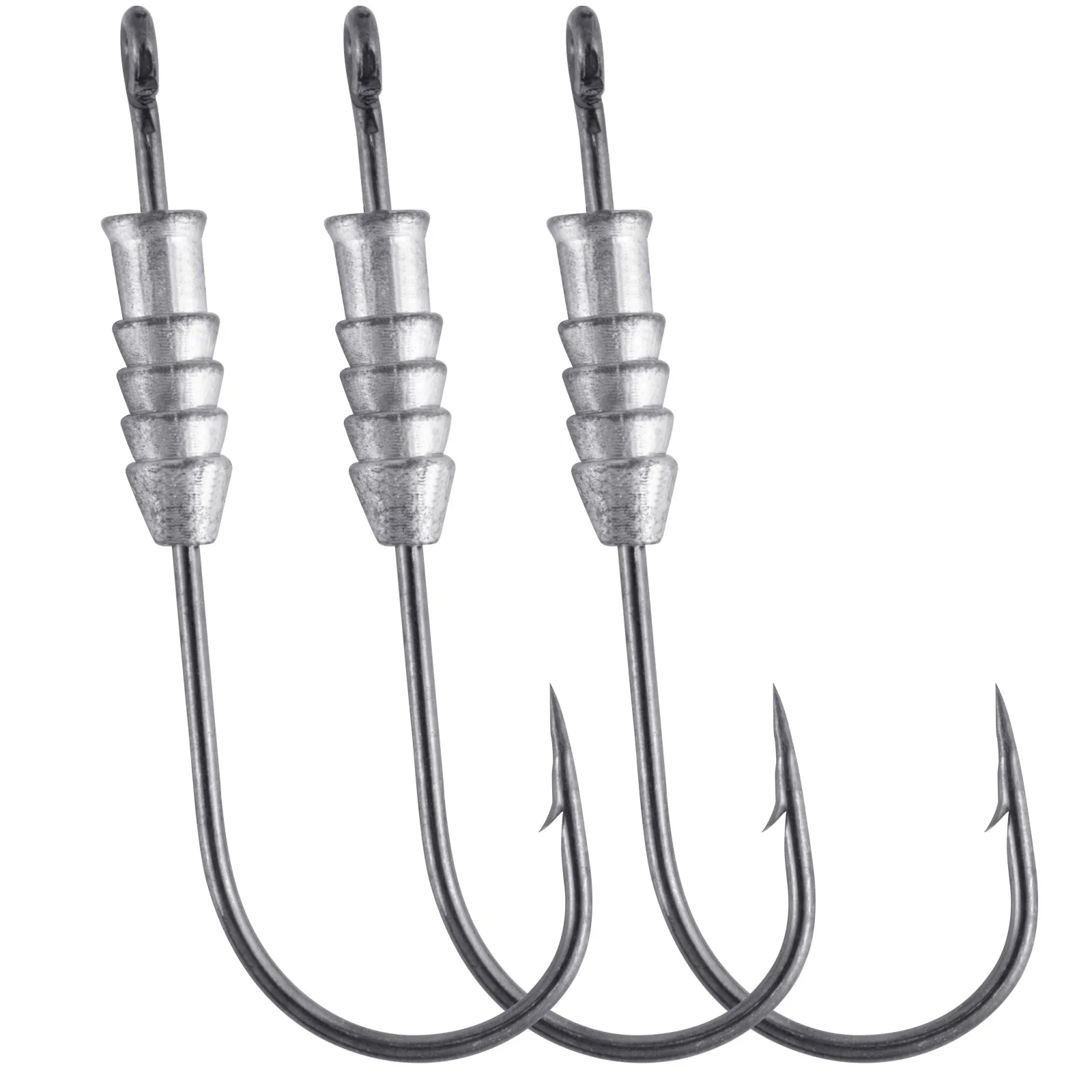 Wormedhigh Carbon Steel Worm Hooks 3/0-7/0 For Soft Plastics