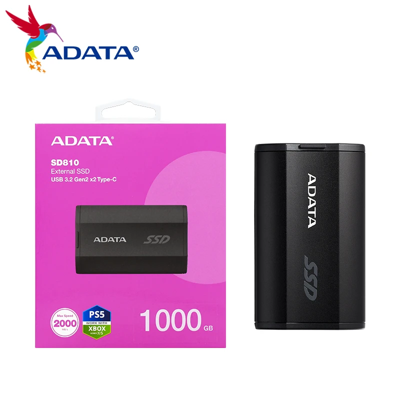 ADATA NVMe PSSD SD810 CŸ  SSD, ޴ ϵ ũ,  ָ Ʈ ̺, ִ 2000 Mb/s, 500GB, 1TB, 2TB, 4TB
