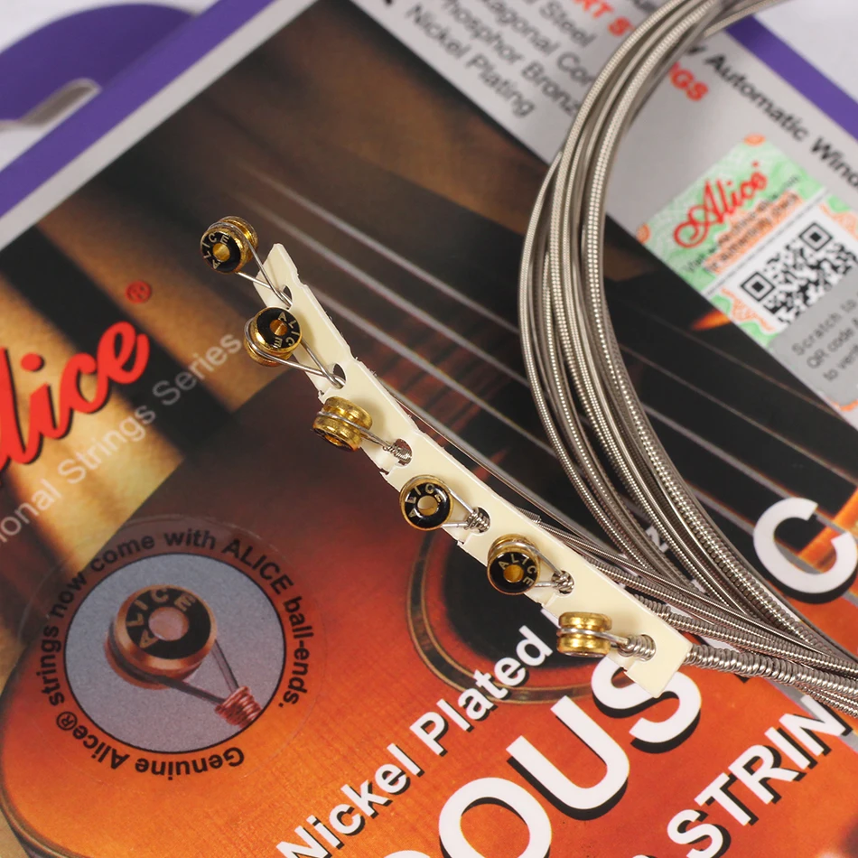 Alice AW456 Nickel Plating Phosphor Bronze Acoustic Guitar Strings Set Extra Super Light Medium