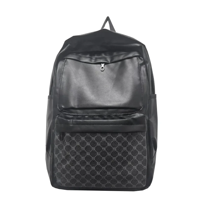 Fashionable Men's Double Shoulder Backpack for Travel and Business with Large Capacity and Plaid Design