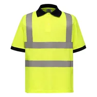 Navy Reflective Polo with Buttons