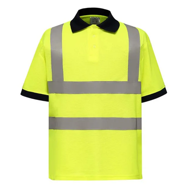 Navy Reflective Polo with Buttons