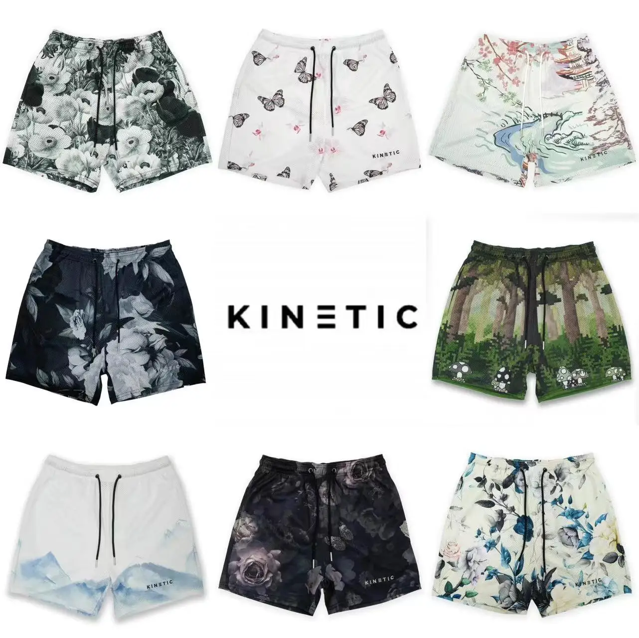 KINETIC Tide 남성용 스포츠 피트니스 러닝 농구 비치 반바지, 조깅 캐주얼 메쉬, 빠른 건조 트렌드 반바지, 여름 신상