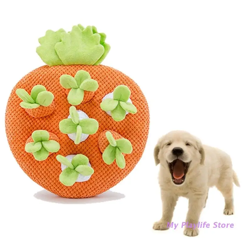 

Dog Snuffle Radish Plush Toy Pull Carrot for Dogs Interactive Stuffed Pet Chew Toy Reducing Boredom Preventing Obesity