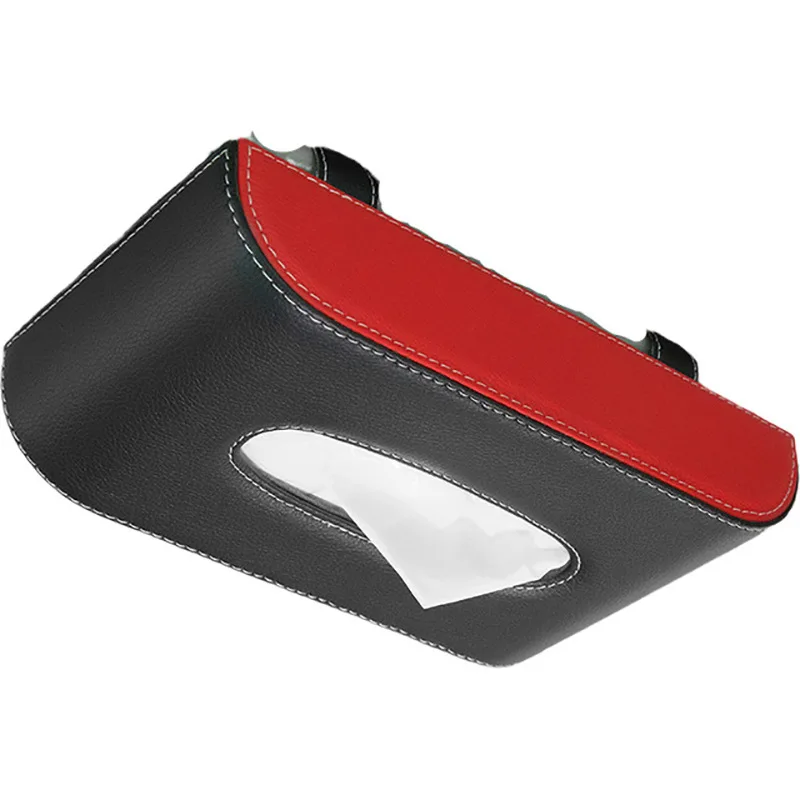 Car Tissue Holder Leather Sun Visor Paper Napkin Organizer Decoration Car Interior Accessories