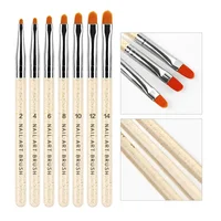 7Pcs/Set Nylon Hair UV Gel Acrylic Nail Art Builder Brush Pen Drawing Pens For Nail Design Nail Supplies For Professionals 1
