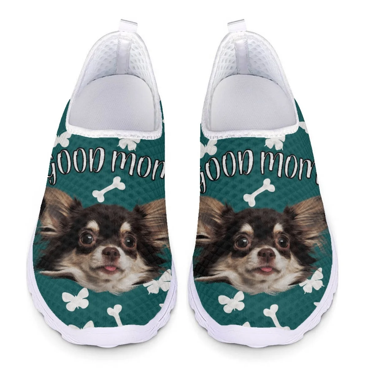 

Женские сетчатые кроссовки INSTANTARTS, милая дизайнерская дышащая обувь для домашних животных чихуахуа, легкие лоферы без шнуровки