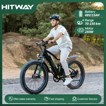 Bici elettrica HITWAY 26" 4.0 Fat Tire, bicicletta elettrica con batteria al litio Moter 48V 15Ah da 250 Watt, mountain bike E con ingranaggi a 7 velocità