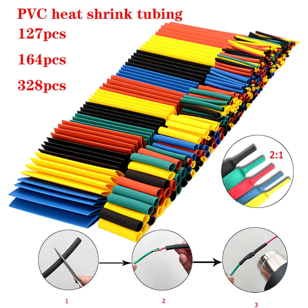 New Heat Shrinkable Tube Set 21 Wrap Wires Cable Insulated Polyolefin Heat Shrink Tube Ratio