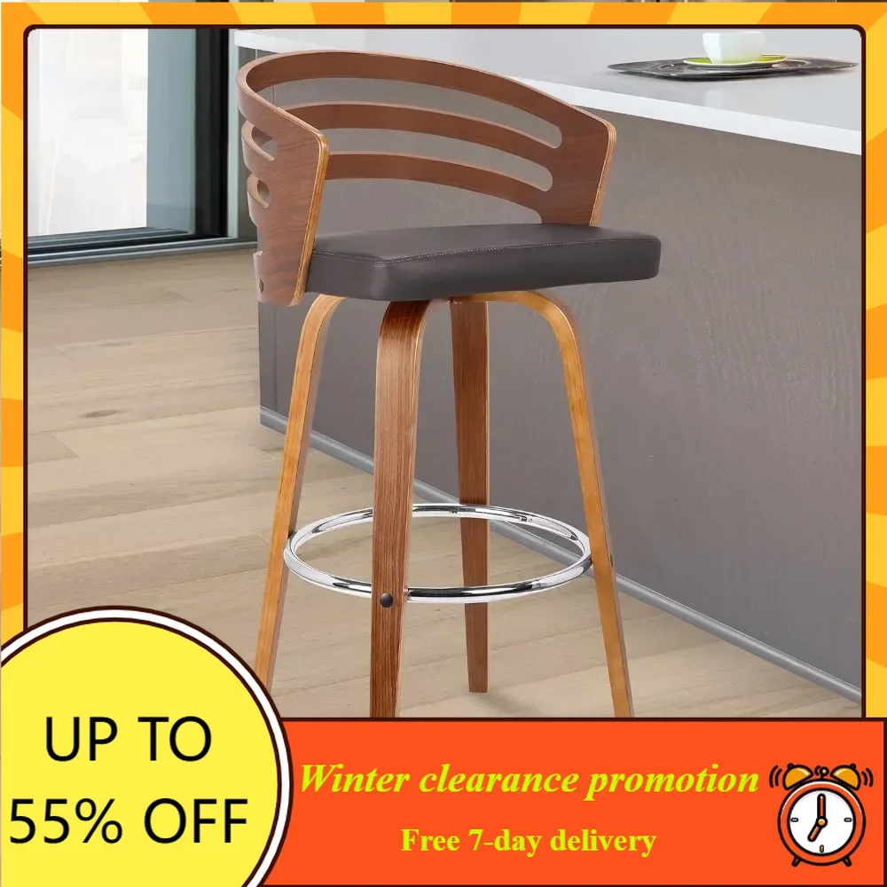 

Jayden вращающийся барный стул среднего века высотой 26 дюймов, коричневый