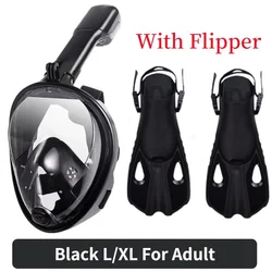 Enhanced Underwater Anti-Fog Full Face Snorkeling Mask (Black LXL)