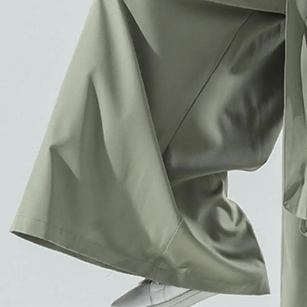 Description Picture 6 of itemStylish Solid Color Ankle-length Men Flare Pants Quick Drying Fitness Pants Wide Leg Hip Hop Oversize Pants Streetwear