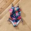 PatPat Family Matching Tropical Floral Drawstring Swim Trunks or Ruched Drawstring Side One-Piece Strap Swimsuit 6