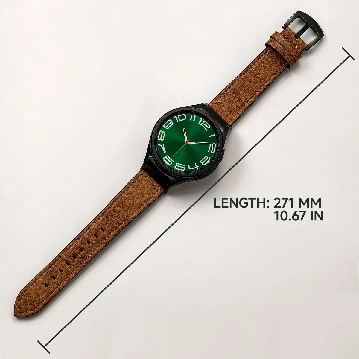 Calf Leather Strap - Premium No-Gap Smartwatch Band Bracelet