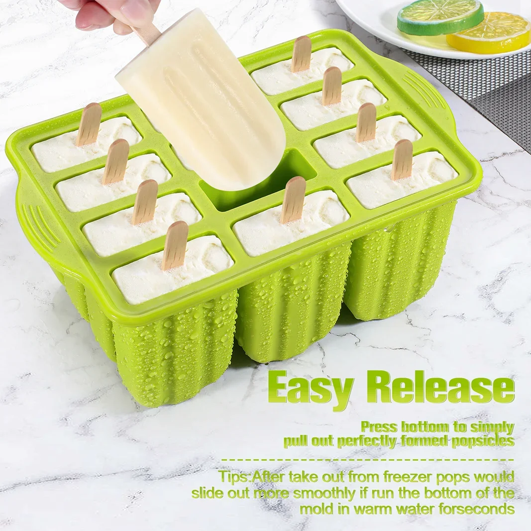 New Summer Hot Ice Cream Tools With Wooden Sticks silicone popsicle molds mini silicone ice cream popsicle mold