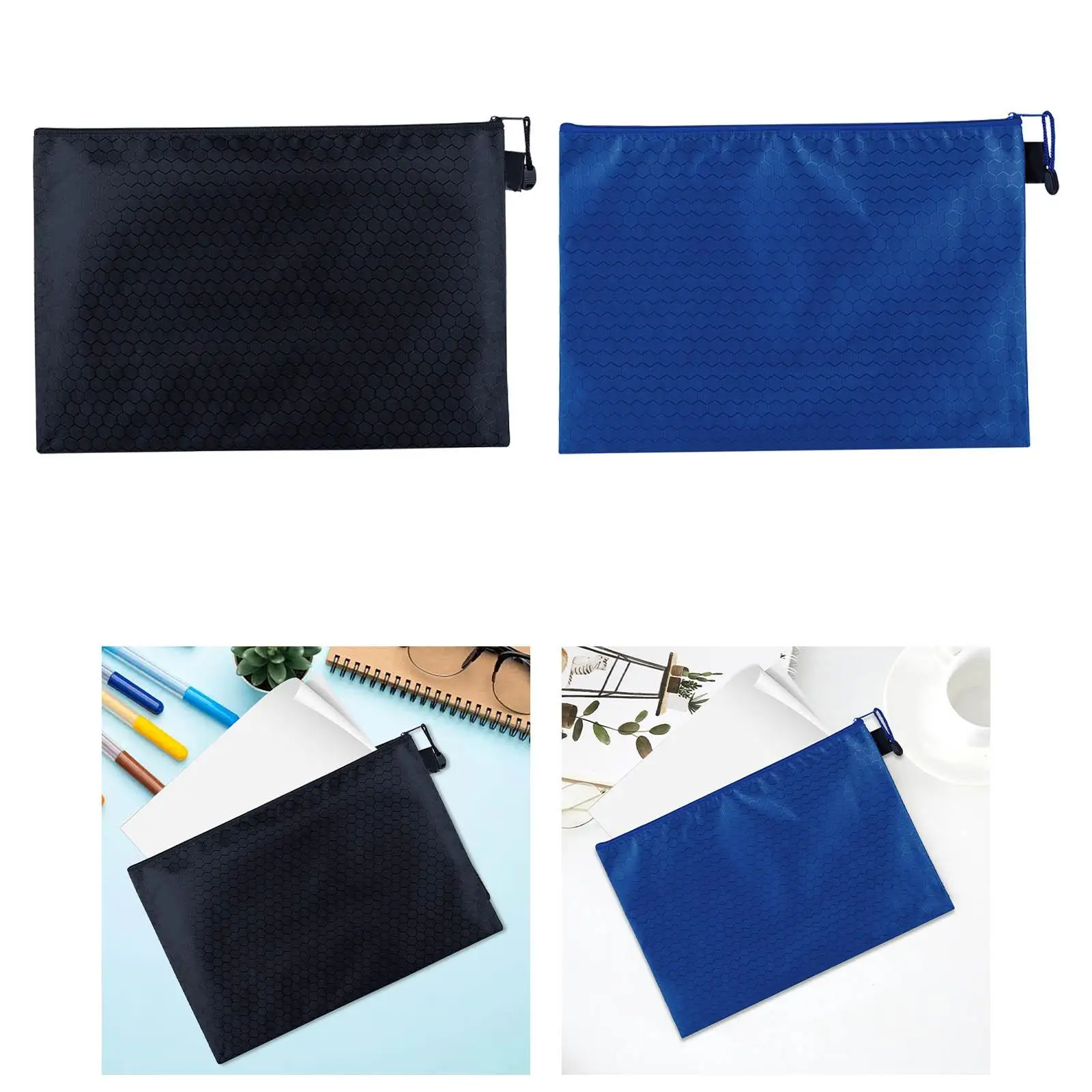 Zipper Pouch B5 Reusable Multifunctional File Folder Envelopes Receipts Organizer for Office Commercial Travel Business Meeting