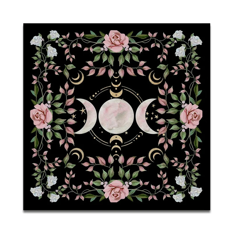 Tarot Card Table Cloth Table Cloth Tarot Tablecloth Triple Moon Altar Cloth Wicca Tarot Mat Decor