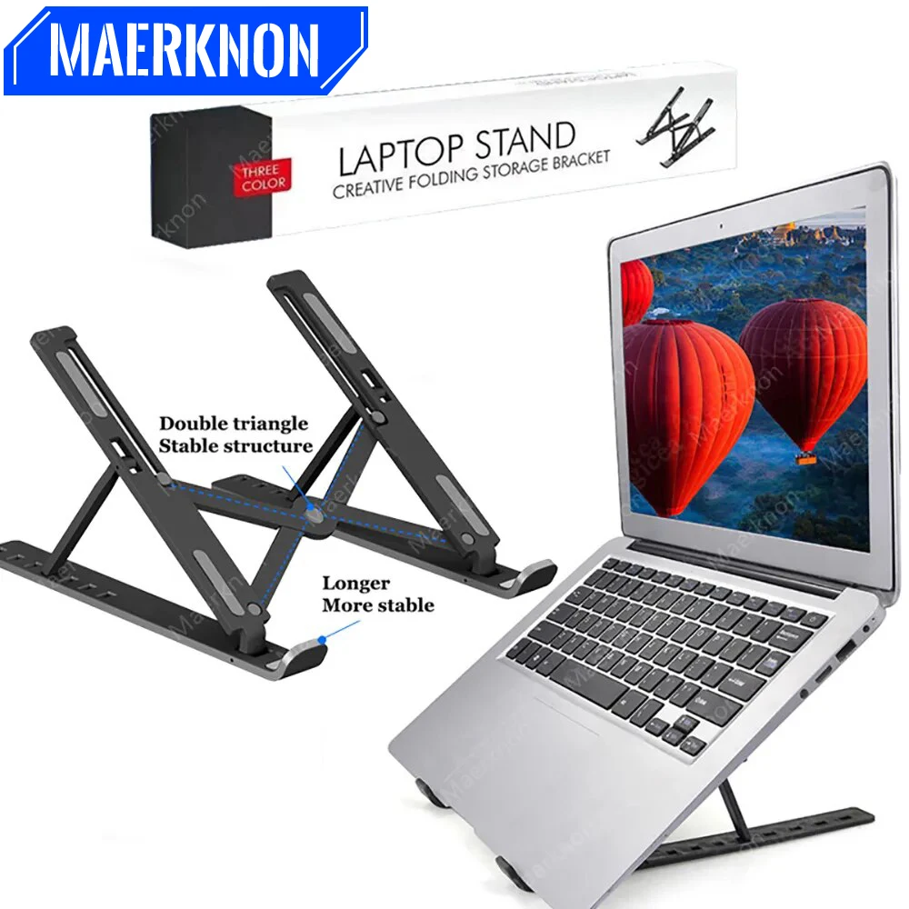 Supporto Per Notebook Slabo In Alluminio – Regolabile E Antiscivolo – Nero, Compatibile MacBook E Laptop