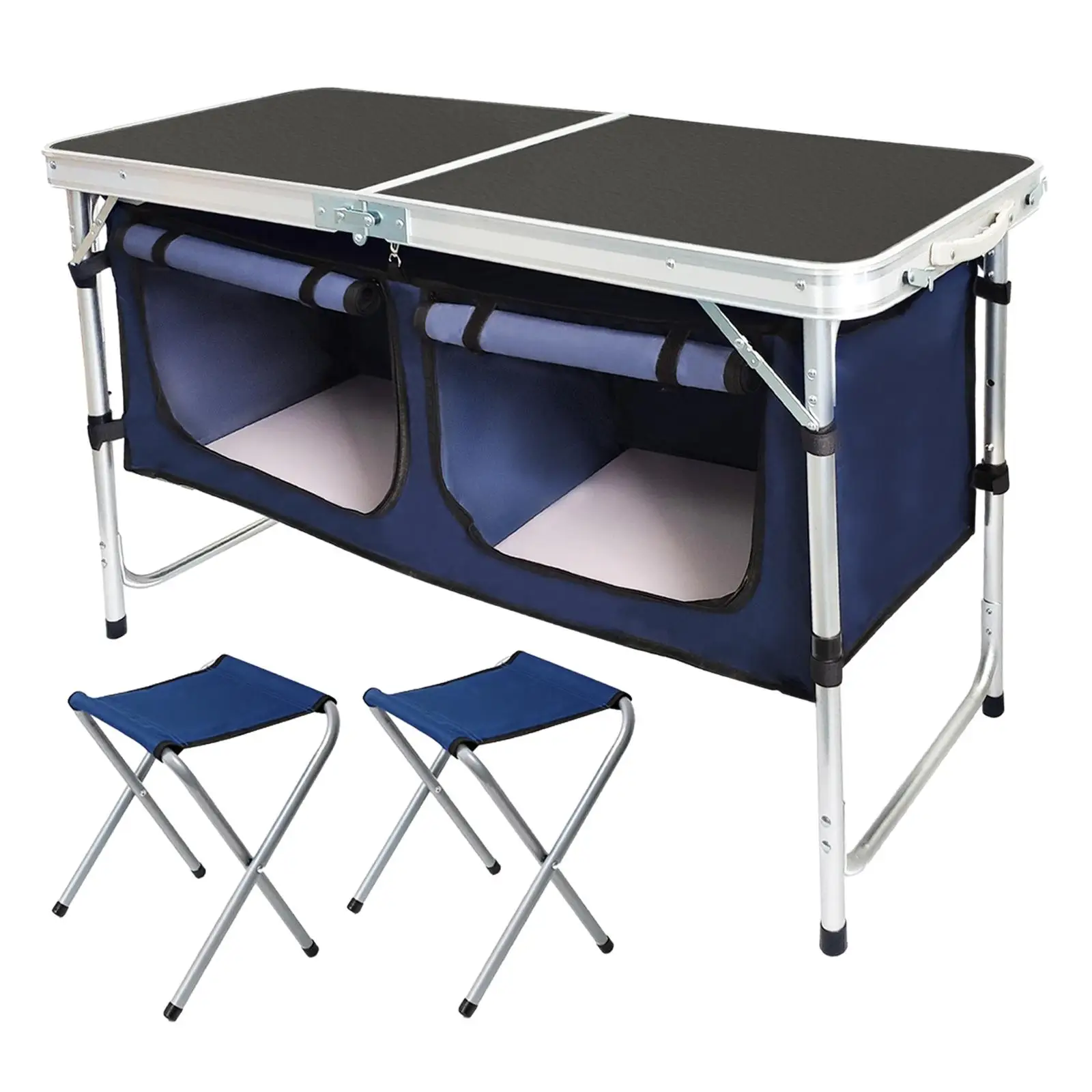 

Portable Camping Table Patio Furniture Aluminum Alloy with 2