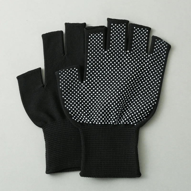 Fingerless Gloves Wear-resistant Nylon Work Gloves Fingerless Gloves Unisex Non-slip Cycling Driving Half Finger Mittens Sports Yoga