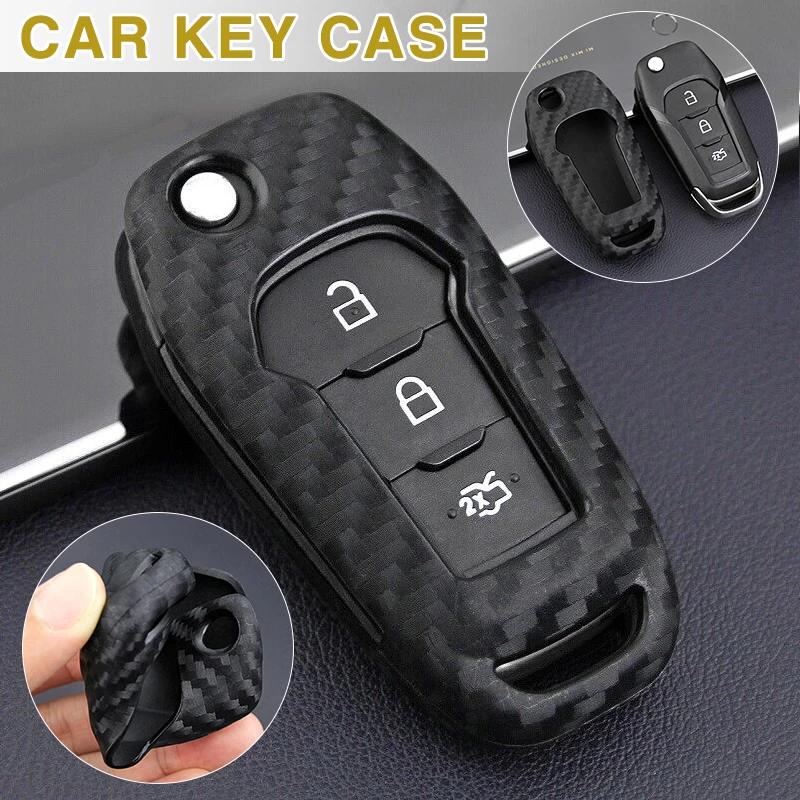 

For Ford Black Anti-dust Key Case 3 Buttons Replace Smart Remote Car Key Protective Cases Auto Replacement Parts
