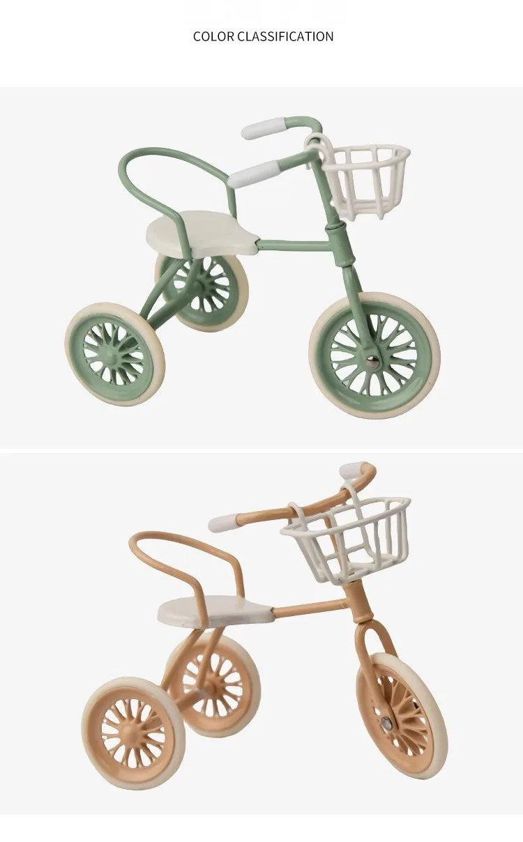 1:12 Metal Tricycle Miniature Simulation Furniture Realistic Accessory  For Bjd Ob11 doll house 6