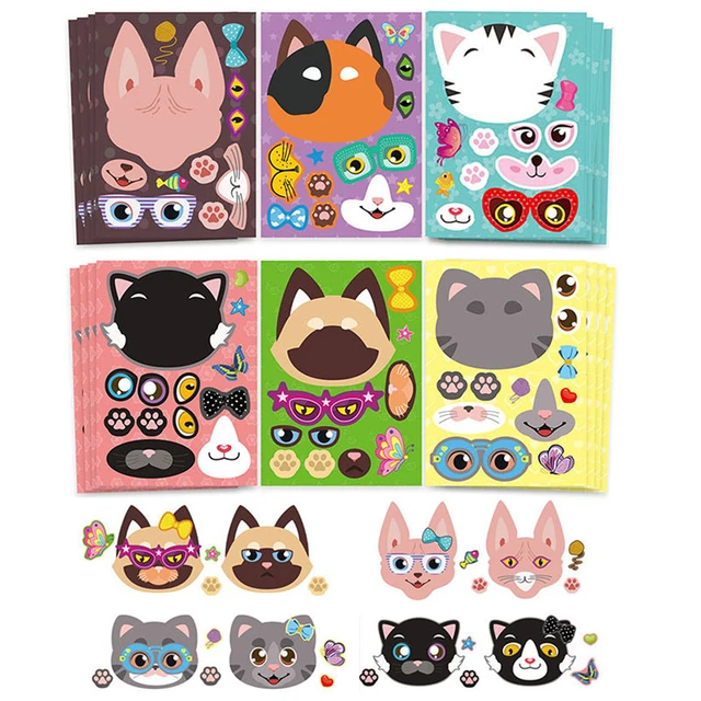 6Pcs Children Make-A-Face Stickers Cartoon Panda Fox Octopus Rat Puzzle  Stickers DIY Craft Toy Boys Girls Make Your Own Animal Stickers Party Favor  – a legjobb termékek a(z) Joom Geek online áruházban