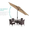 10ft Outdoor Steel Polyester Market Patio Umbrella w/Crank, Easy Push Button, Tilt, Table Compatible - Tan 2