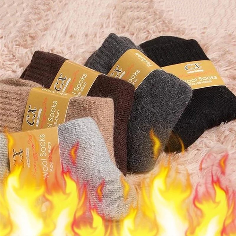 1 Pairs Winter Warm Women Socks Merino Wool Men Super Thicker Solid Against Cold Thermal Plush Thick Snow Terry Socks 4