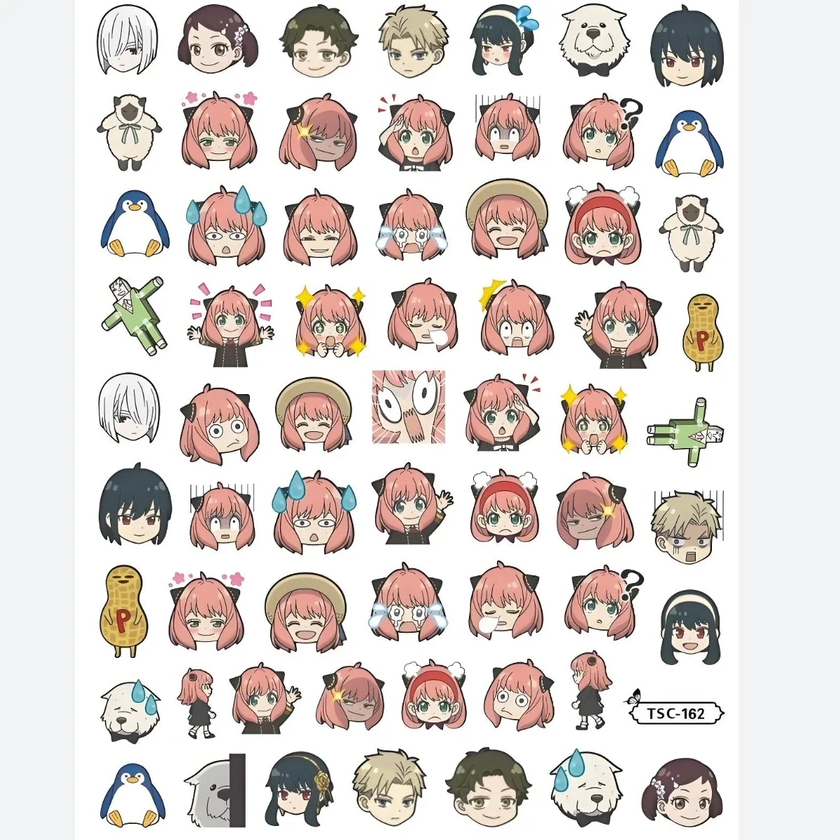 TSC-372 SPY&times;FAMILY Anya Forger anime 3D Nail Art Sticker Stamp Decal for DIY Nail Fashion