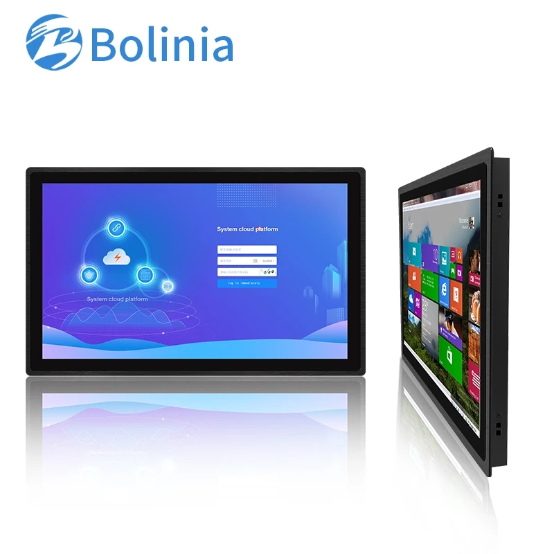 Display Touchscreen Impermeabile Ip65 Da 23.6 Pollici X86 Tutto In Un Computer Desktop Pc Industriale Con Cornice In Alluminio
