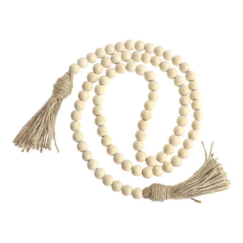 

Wooden Bead Tassel String Garland Tassels Farmhouse Beads Boho Decor Accessory Hanging Decorate Wall with