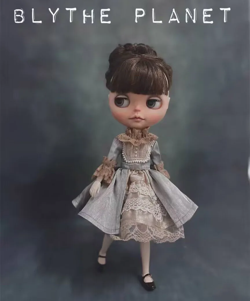 빈티지 2pcs 2025 궁전 순수 실크 Blythe Interlining 스커트 + 겉..