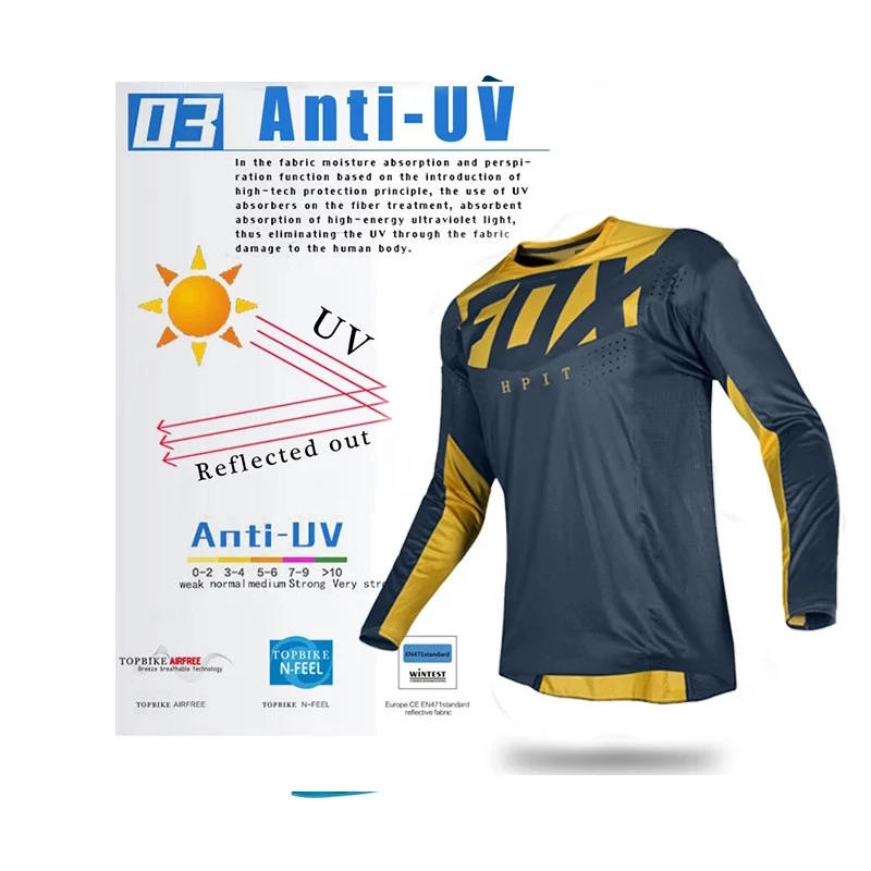 Motorcycle Mountain Team Racing Downhill Jersey MTB Offroad DH MX Bike Jersey Motorcycle Cross Country Hpit Fox