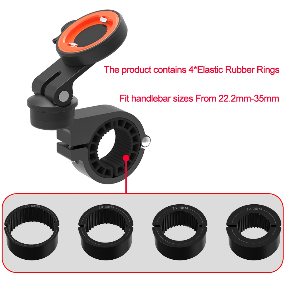 360&deg; Adjustable Motorcycle & Mountain Bike Phone Mount-Aluminum Handlebar Clamp for iPhone 16 Pro Max/Samsung S25 Ultra